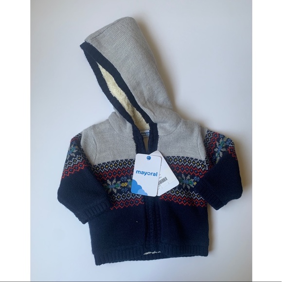 NWT Mayoral Jacquard Zip Hooded Sweater - Picture 3 of 3